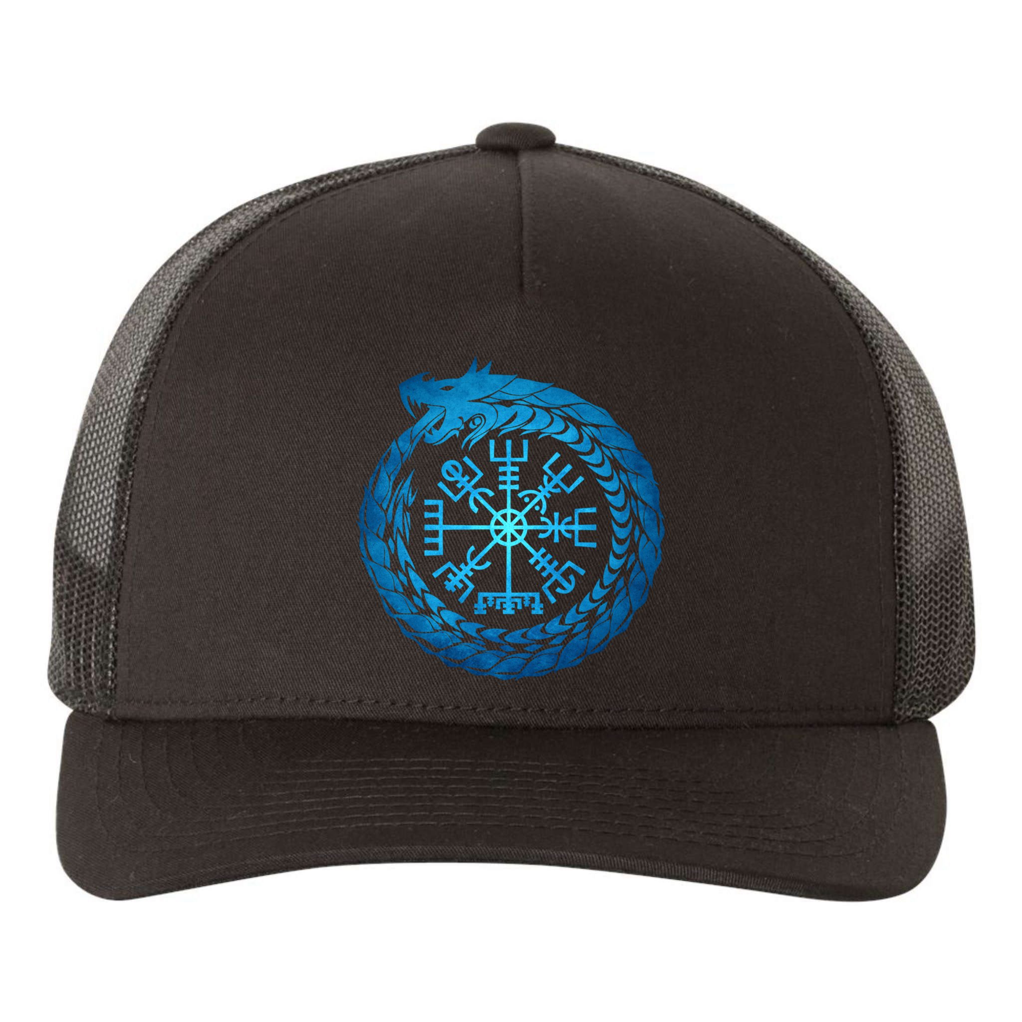Vegvisir Jormungandr World Serpent Yupoong Adult 5-Panel Trucker Hat