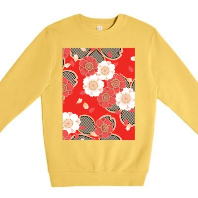 Vintage Japanese Wedding Kimono Pattern Premium Crewneck Sweatshirt