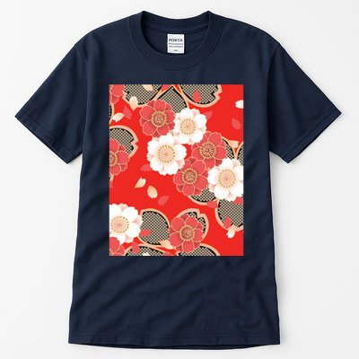 Vintage Japanese Wedding Kimono Pattern Tall T-Shirt