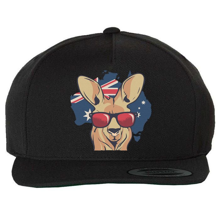 Vintage Kangaroo Australia Aussie Roo Kangaroo Wool Snapback Cap