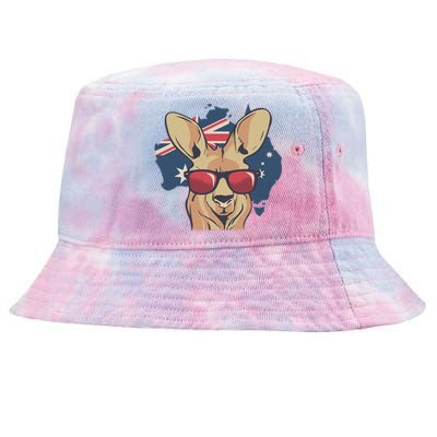 Vintage Kangaroo Australia Aussie Roo Kangaroo Tie-Dyed Bucket Hat