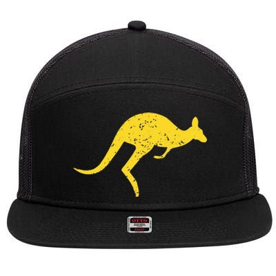 Vintage Kangaroo Australia Aussie Roo Kangaroo 7 Panel Mesh Trucker Snapback Hat