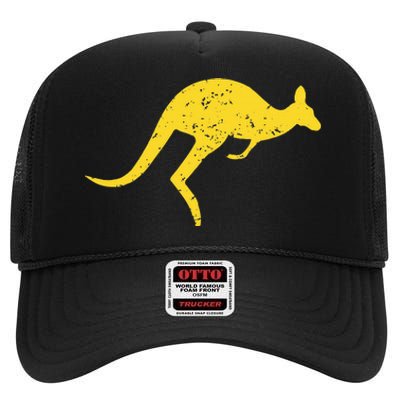 Vintage Kangaroo Australia Aussie Roo Kangaroo High Crown Mesh Back Trucker Hat