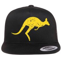 Vintage Kangaroo Australia Aussie Roo Kangaroo Flat Bill Trucker Hat