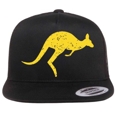 Vintage Kangaroo Australia Aussie Roo Kangaroo Flat Bill Trucker Hat