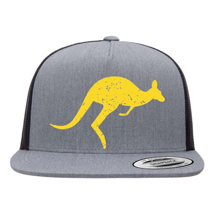 Vintage Kangaroo Australia Aussie Roo Kangaroo Flat Bill Trucker Hat