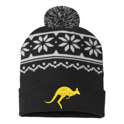 Vintage Kangaroo Australia Aussie Roo Kangaroo USA-Made Snowflake Beanie