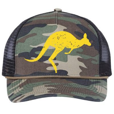 Vintage Kangaroo Australia Aussie Roo Kangaroo Retro Rope Trucker Hat Cap