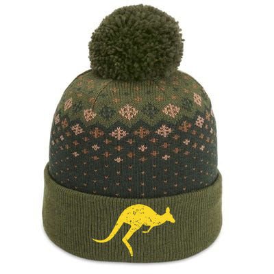 Vintage Kangaroo Australia Aussie Roo Kangaroo The Baniff Cuffed Pom Beanie