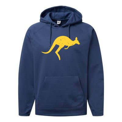 Vintage Kangaroo Australia Aussie Roo Kangaroo Pullover Hoodie Performance Fleece Hoodie