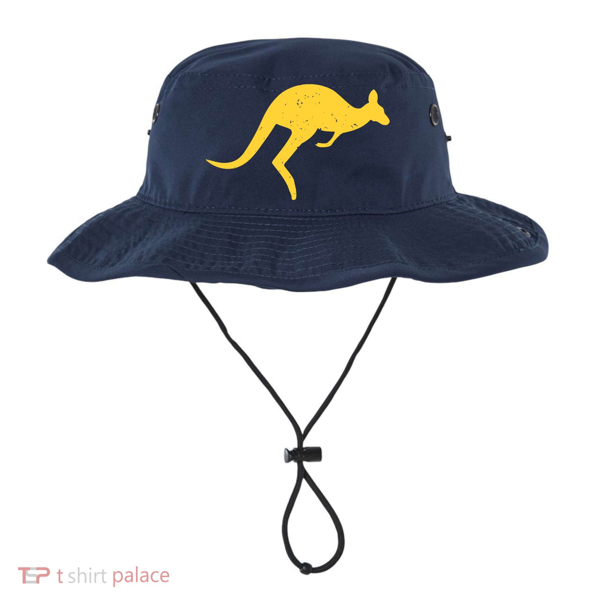 Vintage Kangaroo Australia Aussie Roo Kangaroo Pullover Hoodie Bucket Hat