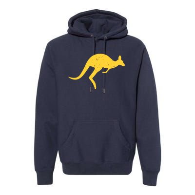 Vintage Kangaroo Australia Aussie Roo Kangaroo Pullover Hoodie Premium Hoodie