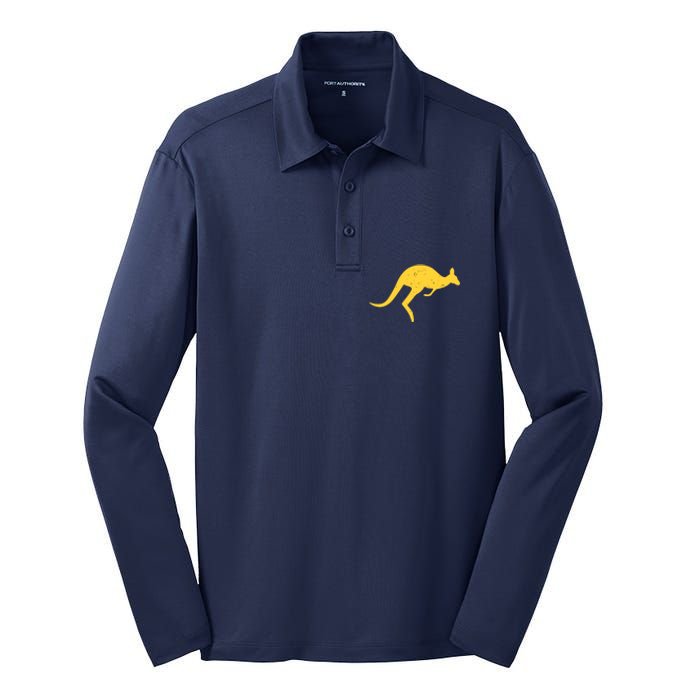 Vintage Kangaroo Australia Aussie Roo Kangaroo Pullover Hoodie Silk Touch Performance Long Sleeve Polo