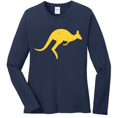 Vintage Kangaroo Australia Aussie Roo Kangaroo Pullover Hoodie Ladies Long Sleeve Shirt