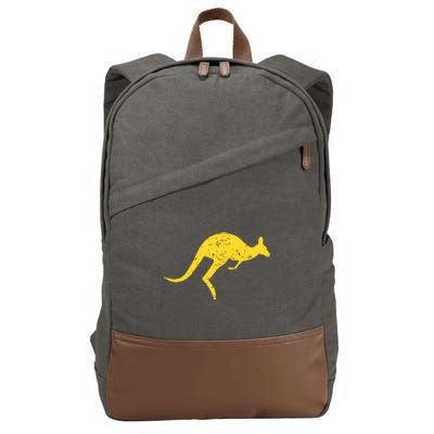 Vintage Kangaroo Australia Aussie Roo Kangaroo Cotton Canvas Backpack