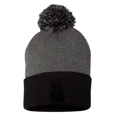 Vintage Kraken Attacking Ship Illustration Pom Pom 12in Knit Beanie