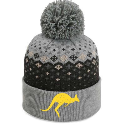 Vintage Kangaroo Australia Gift Aussie Roo Kangaroo Gift The Baniff Cuffed Pom Beanie