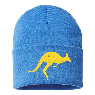 Vintage Kangaroo Australia Gift Aussie Roo Kangaroo Gift Sustainable Knit Beanie