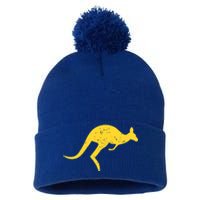 Vintage Kangaroo Australia Gift Aussie Roo Kangaroo Gift Pom Pom 12in Knit Beanie