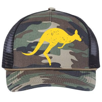 Vintage Kangaroo Australia Gift Aussie Roo Kangaroo Gift Retro Rope Trucker Hat Cap