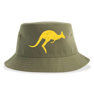 Vintage Kangaroo Australia Gift Aussie Roo Kangaroo Gift Sustainable Bucket Hat