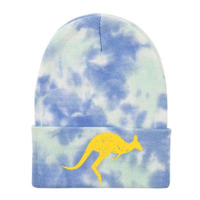 Vintage Kangaroo Australia Gift Aussie Roo Kangaroo Gift Tie Dye 12in Knit Beanie