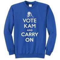 Vote Kam And Carry On Vote Kamala Harris Tall Sweatshirt