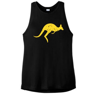 Vintage Kangaroo Australia Shirts Aussie Roo Kangaroo Ladies PosiCharge Tri-Blend Wicking Tank