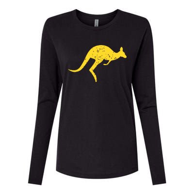 Vintage Kangaroo Australia Shirts Aussie Roo Kangaroo Womens Cotton Relaxed Long Sleeve T-Shirt