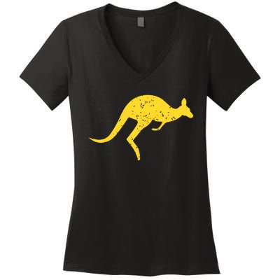 Vintage Kangaroo Australia Shirts Aussie Roo Kangaroo Women's V-Neck T-Shirt