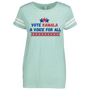 Vote Kamala A Voice For All Support For Harris And Democrats 2024 Enza Ladies Jersey Football T-Shirt