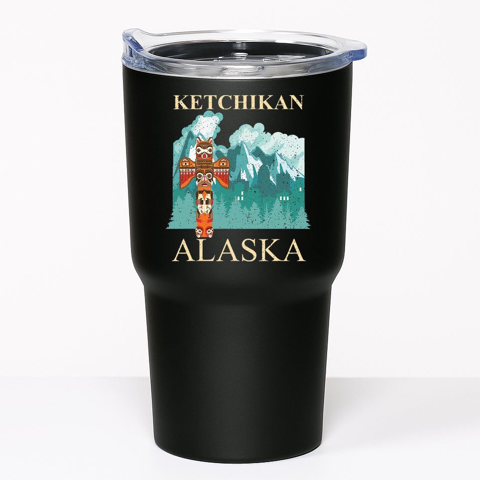 Vintage Ketchikan Alaska Native American Indian Tumbler