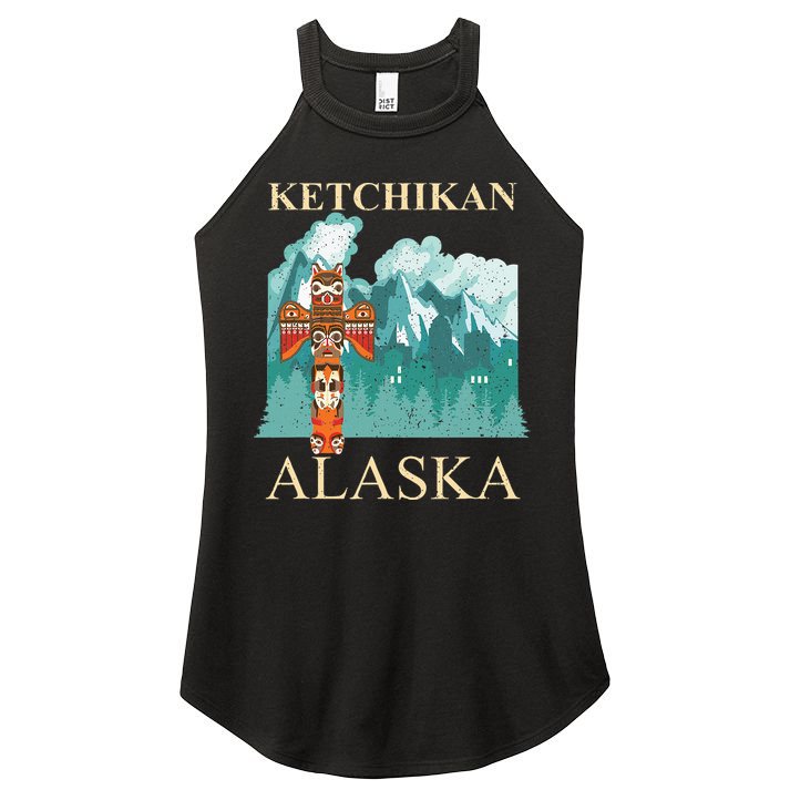 Vintage Ketchikan Alaska Native American Indian Women's Perfect Tri Rocker Tank