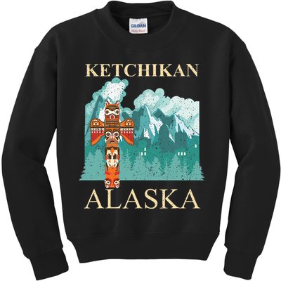 Vintage Ketchikan Alaska Native American Indian Kids Sweatshirt