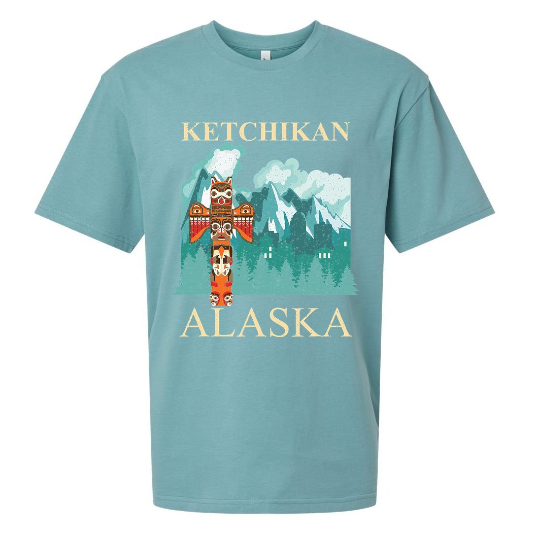 Vintage Ketchikan Alaska Native American Indian Sueded Cloud Jersey T-Shirt