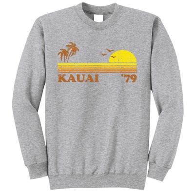 Vintage Kauai Beach Hawaii Retro Hawaiian Surfing 70s Gift Tall Sweatshirt