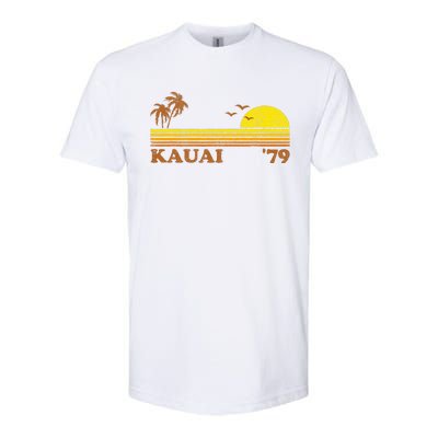 Vintage Kauai Beach Hawaii Retro Hawaiian Surfing 70s Gift Softstyle CVC T-Shirt