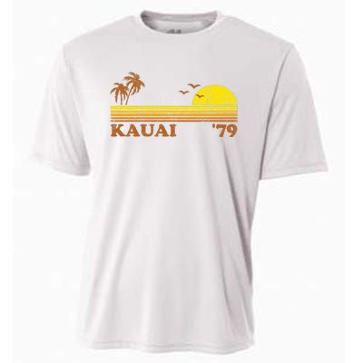 Vintage Kauai Beach Hawaii Retro Hawaiian Surfing 70s Gift Cooling Performance Crew T-Shirt