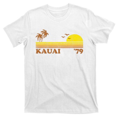 Vintage Kauai Beach Hawaii Retro Hawaiian Surfing 70s Gift T-Shirt