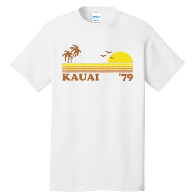 Vintage Kauai Beach Hawaii Retro Hawaiian Surfing 70s Gift Tall T-Shirt