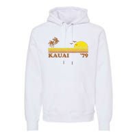 Vintage Kauai Beach Hawaii Retro Hawaiian Surfing 70s Gift Premium Hoodie