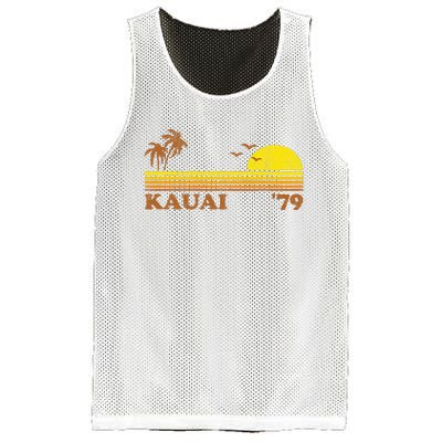 Vintage Kauai Beach Hawaii Retro Hawaiian Surfing 70s Gift Mesh Reversible Basketball Jersey Tank