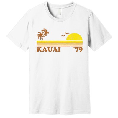 Vintage Kauai Beach Hawaii Retro Hawaiian Surfing 70s Gift Premium T-Shirt