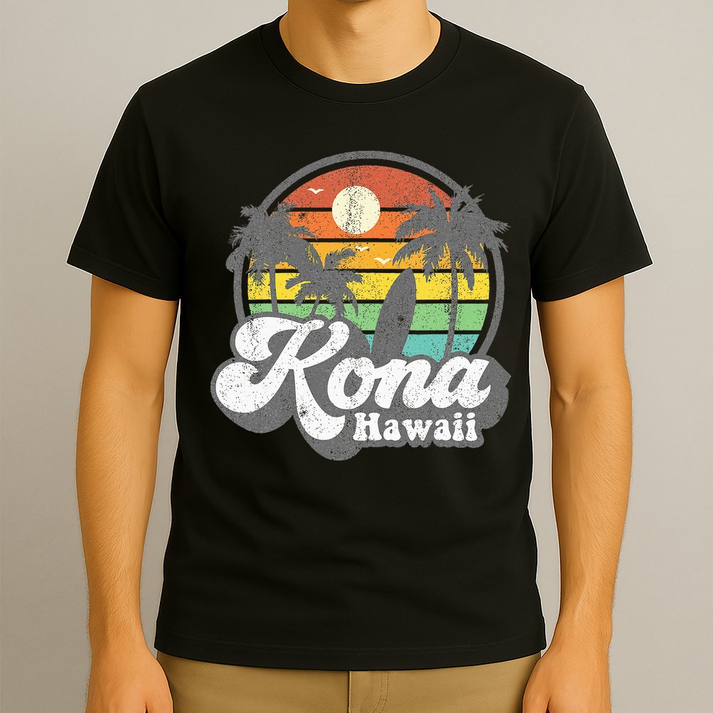 Vintage Kona Beach Hawaii Surf Hawaiian Surfing 70S T-Shirt