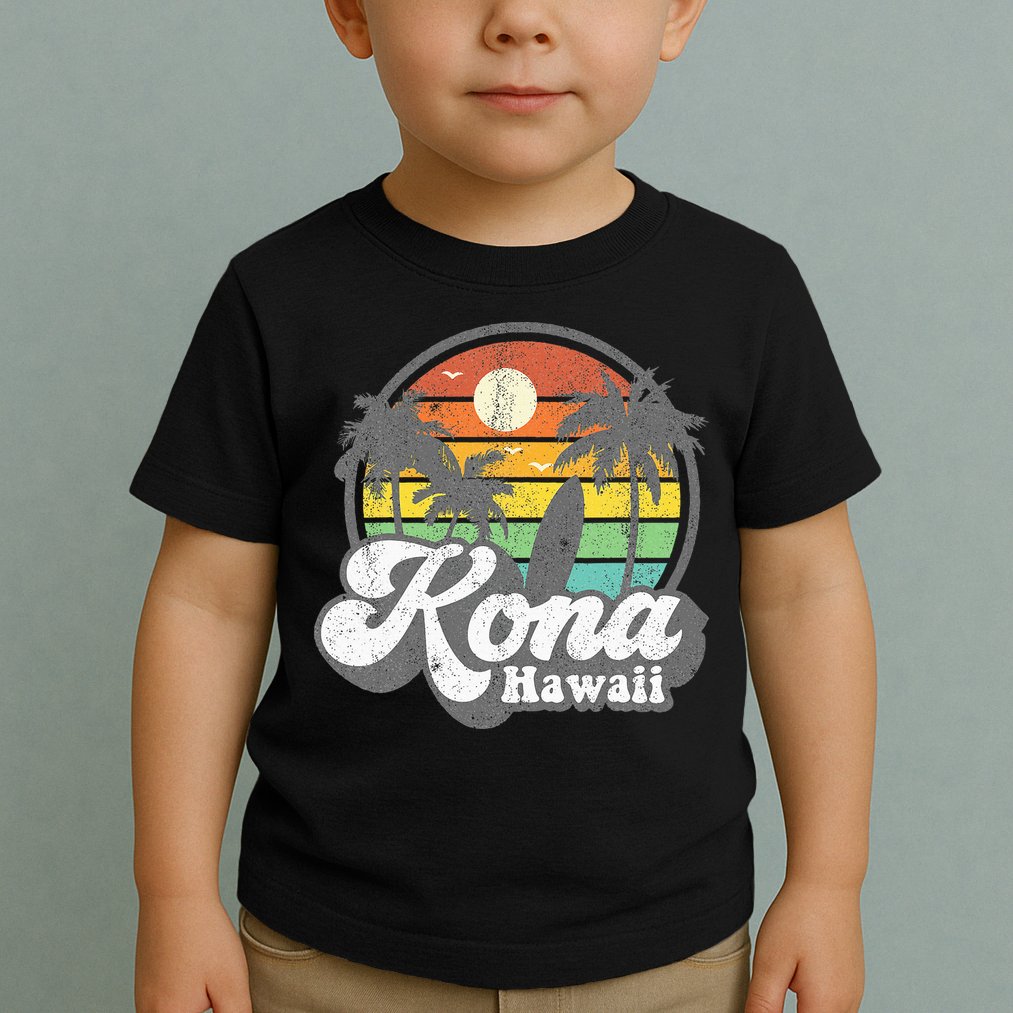 Vintage Kona Beach Hawaii Surf Hawaiian Surfing 70S Toddler T-Shirt