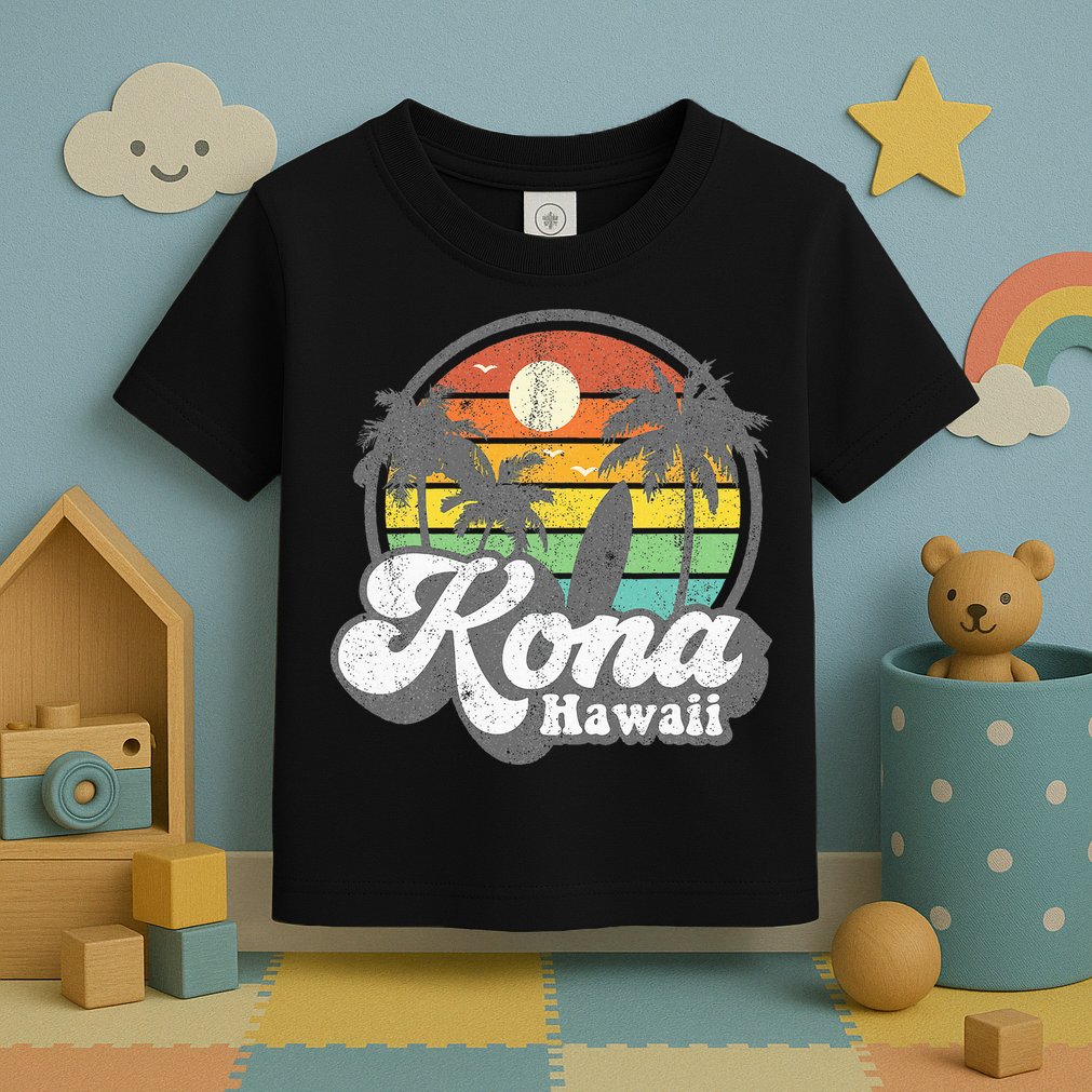 Vintage Kona Beach Hawaii Surf Hawaiian Surfing 70S Toddler T-Shirt