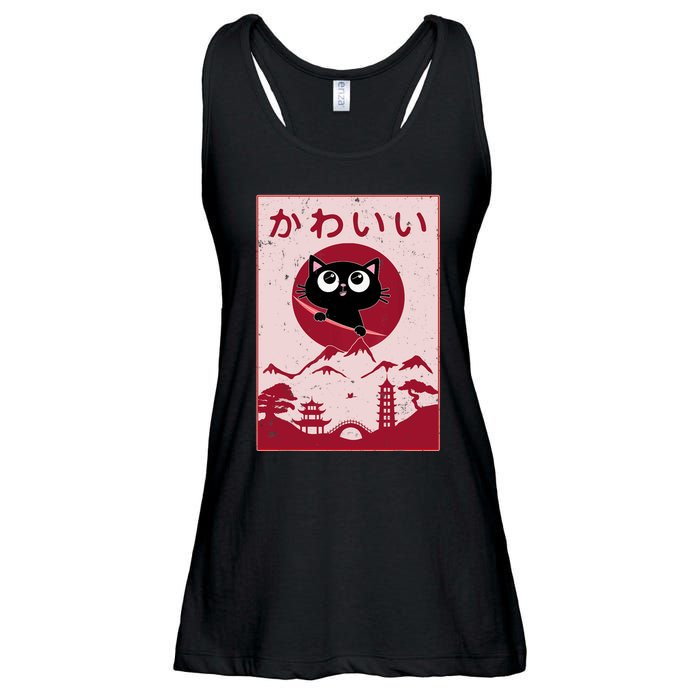 Vintage Kawaii Cat Anime Japanese Gift Girls Boys Teenager Ladies Essential Flowy Tank