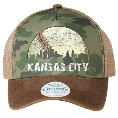 Vintage Kansas City Cityscape Baseball Lover Women Legacy Tie Dye Trucker Hat