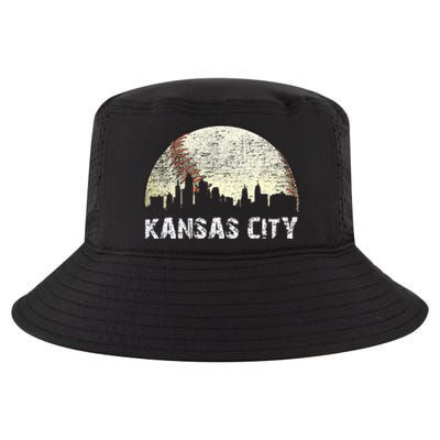 Vintage Kansas City Cityscape Baseball Lover Women Cool Comfort Performance Bucket Hat