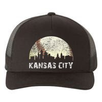 Vintage Kansas City Cityscape Baseball Lover Women Yupoong Adult 5-Panel Trucker Hat